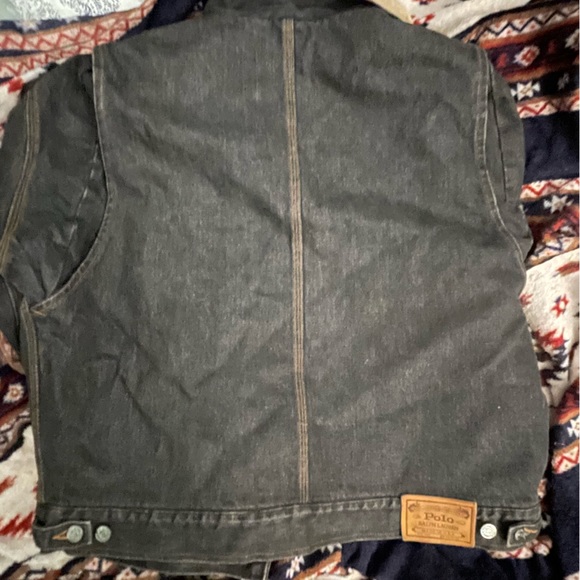 **Sold***Vintage Polo Ralph Lauren Dark Denim Jacket buffalo blanket line cordry - Picture 8 of 12